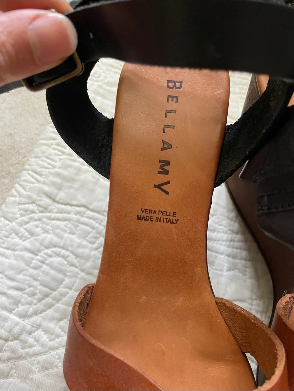 Bellamy leather made in Italy wedge heels EU 41 / US w 11 - Picture 4 of 16